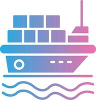Cargo Ship Neon UI Symbol vector