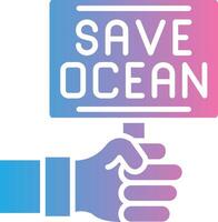 Save Ocean Color Stroke Symbol vector