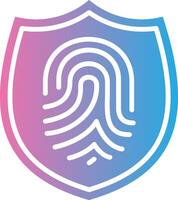 Thumb Fingerprint Minimal Design Badge vector