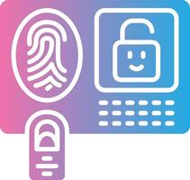 Fingerprint Identification Neon UI Symbol vector