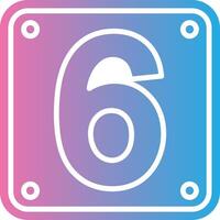 Number 6 Simplified Design Piece vector