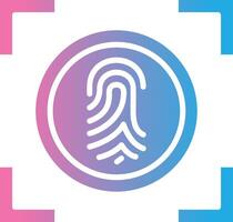 Fingerprint Iconic Line Form vector