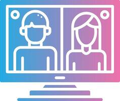 Online Interview Color Block Badge vector