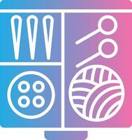 Sewing Kit Monochrome Line Graphic vector