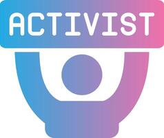Activist Monochrome Line Graphic vector