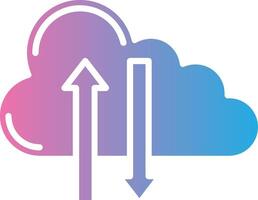 Cloud Technology Shadowed Flat Design vector