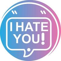 Hate You Soft Outline Graphic vector