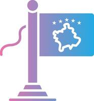 Kosovo Flag Futuristic UI Mark vector