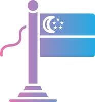Singapore Flag Monochrome Line Graphic vector