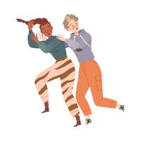 Man and Woman Character Afraid of Something Feeling Scared and Terrified Running Away Illustration vector