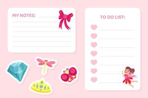 Lined Card with Pretty Fairy Smiling and Flying Template vector