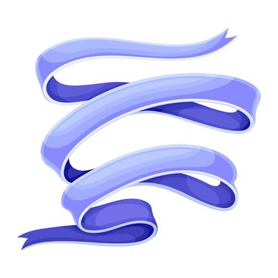 Blue blank ribbon banner illustration on white background