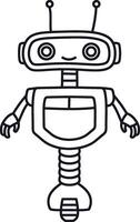 Cute Robot Character Doodle vector