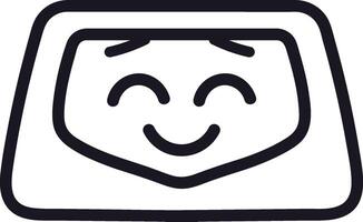 Smiling Robot Face Doodle Element vector