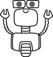 Playful Robot Sketch Style vector