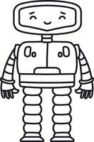 Smiling Robot with Simple Lines vector