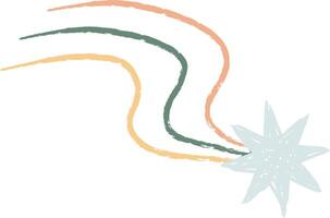 Crayon Element Shooting Star vector