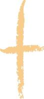 Cross Shape with Crayon Texture vector