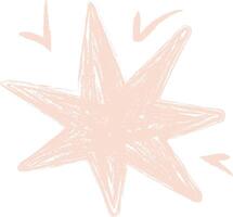 Crayon Textured Starburst Element vector