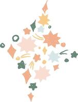 Crayon Stars and Comets Pattern vector