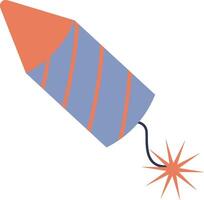 Simple Firework Rocket with Fuse vector