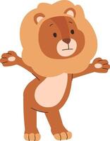 Cute Lion with Open Arms vector