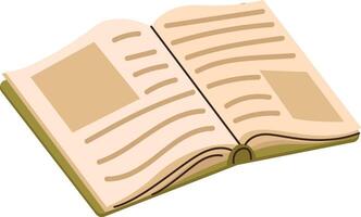 Open Book with Text and Shapes vector