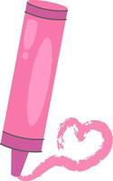 Crayon Drawing a Heart Shape vector