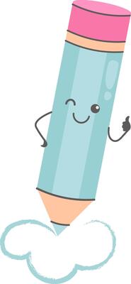 Smiling Pencil with Cloud Doodle
