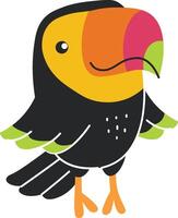 Cheerful Toucan with Large Beak vector