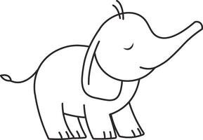 Simple Elephant Line Drawing vector