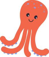 Smiling Octopus with Tentacles vector
