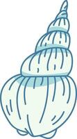 Spiral Seashell Drawing Design Element vector