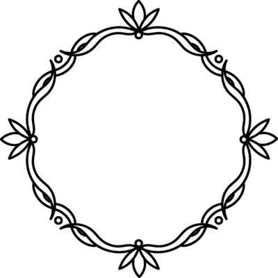 Ornate Floral Circular Frame