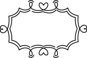 Elegant Heart Border Frame Element vector