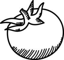 Hand-Drawn Tomato Sketch vector