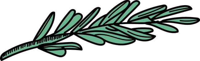 Herb Branch with Detailed Leaves vector