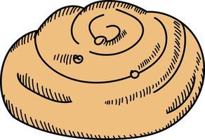 Hand-Drawn Cinnamon Roll Sketch vector
