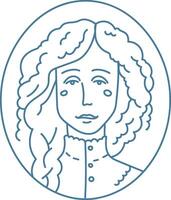Elegant Portrait in Line Art vector