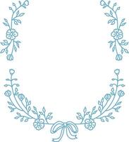 Floral Frame with Bow vector