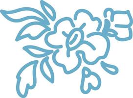 Floral Line Art with Leaves Decor vector
