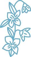 Floral Line Art with Blossoms vector