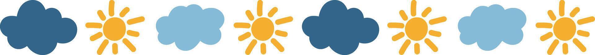 Sun and Cloud Pattern Border vector