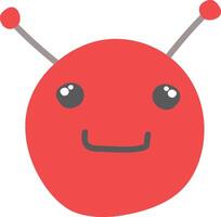 Smiling Alien Face with Antennae vector