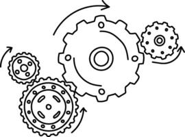 Mechanical Gears with Arrows vector