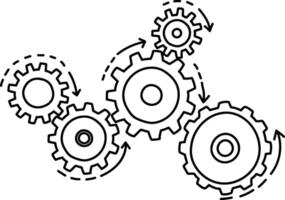 Interlocking Gear Mechanism Design Element vector
