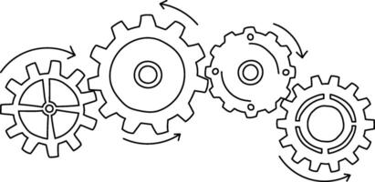 Interlocking Gear Mechanism Diagram Element vector