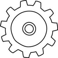 Gear Outline Style Drawing vector