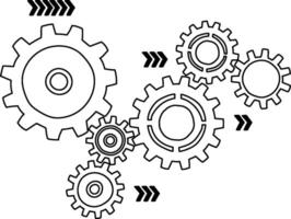 Gears and Arrows in Motion vector