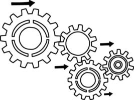 Interlocking Gear Mechanism Diagram Design vector